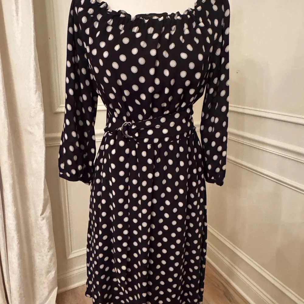 Anthropologie Maeve Gerti Midi Dress in black polka dot - Picture 5 of 13